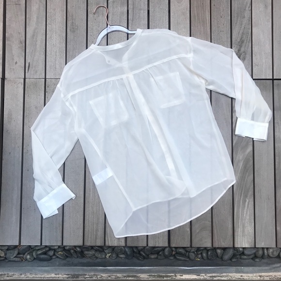 LOWRYS FARM Cream Sheer Button Down Long Sleeve - Picture 3 of 7